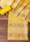 Gold Yellow Paithani Woven Silk Dress Material