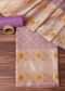 Purple And Gold Paithani Woven Silk Dress Material