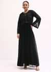 Black Embroidered Georgette Anarkali Set