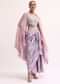Lavender Embroidered Crop Top And Skirt Set