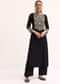 Black Embroidered Georgette Kurta Pant