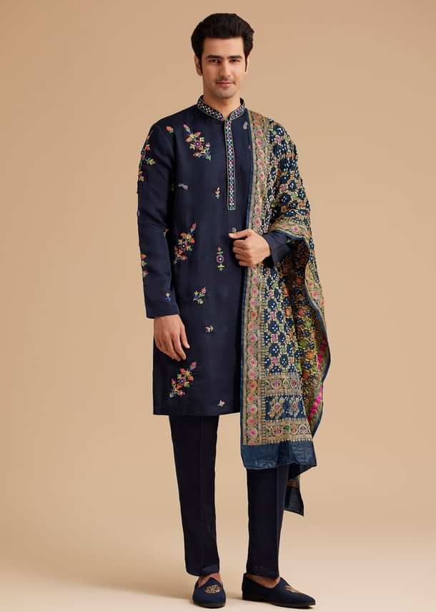 Blue Embroidered Kurta Set with Dupatta Blue Embroidered Kurta Set with Dupatta