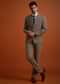Brown Checkered Tuxedo And Pant Set