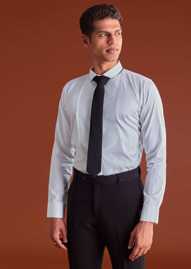 Black Cutdana Embroidereid Tuxedo Set With Accessories Black Cutdana Embroidereid Tuxedo Set With Accessories