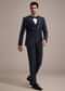 Blue Terry Rayon Tuxedo Set With Hand Work