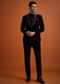 Black Velvet Tuxedo Set With Waistcoat And Bow
