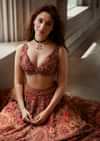 Pink Silk Bridal Lehenga With Sequins Zardosi And Beads Embroidery