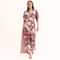 White Floral Printed Chinon Crop Top And Palazzo
