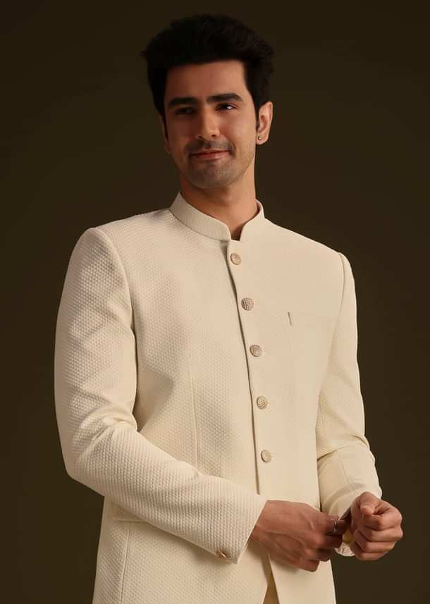 Ivory Jodhpuri Suit With Tailored Trousers
