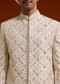 Pink Zari Pearl and Resham Embroidered Sherwani Set