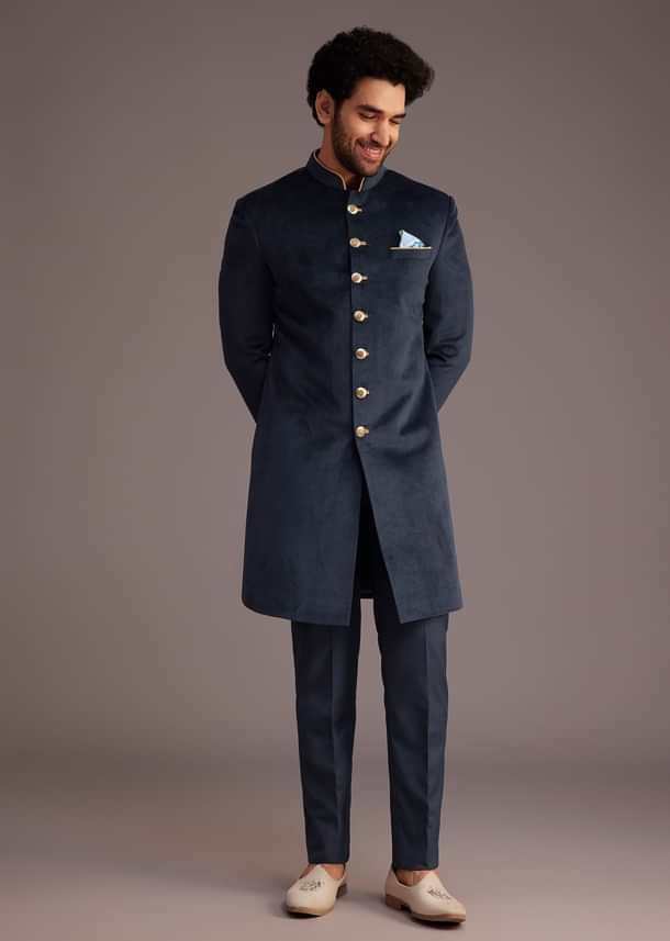 Blue Bandhgala Suit Blue Bandhgala Suit