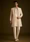 Beige Hand Embroidered Sherwani Set