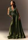 Mehendi Green Embroidered Jumpsuit
