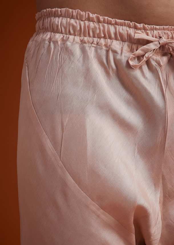 Pink Sherwani Set With Hand Embroidery And Dupatta