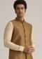 Rusty Red Nehru Jacket With Kurta Pant Set