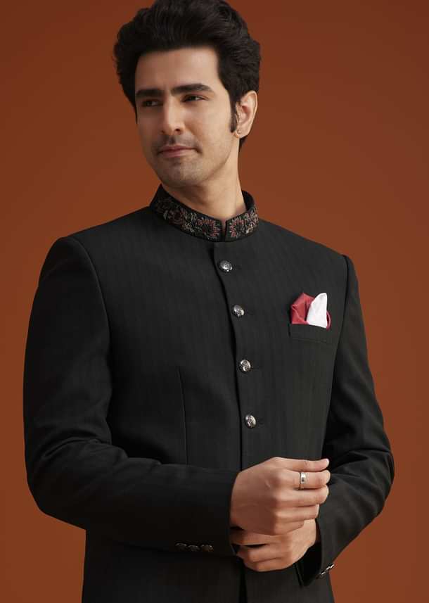 Black Jodhpuri Suit