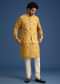 Musturd Thread Work Kurta Jacket Set