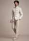 Silver Jodhpuri Suit With Mandarin Collar
