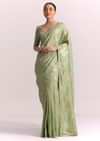 Green Dola Silk Embroidered Saree With Gotta Patti and Lurex Work