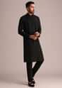 Black Embroidered Kurta Set With Cutdana Work