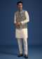 Black Silk Thread Work Jacket And Kurta Set