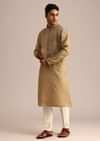 Mehendi Green Georgette Kurta And Pant Set With Printed Detail