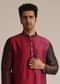 Pink Silk Ombre Kurta Set