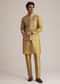 Yellow Kurta Pant Set With Embroidered Nehru Jacket