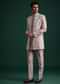 Lilac Cotton Silk Sherwani Kurta Set With Hand Work