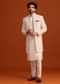 Pink Silk Embroidered Sherwani Set