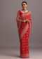 Red Georgette Woven Saree With Bandhani Jaal Work