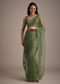 Forest Green Soft Organza Saree With Cutdana Sequin Embroidery