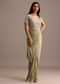 Pista Green Pre Draped Saree With Embroidered Blouse And Belt