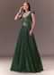 Grey Sequin Flared Gown With 3D Hand Work