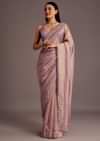 Purple Tissue Saree With Cutdana And Stone Embroidery