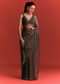 Brown Tissue Saree With Cutdana And Sequin Work