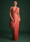 Rust Pink Crushed Tissue Saree With Diamond Work Border