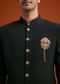 Black Indo Western With Brass Brooch Detailing