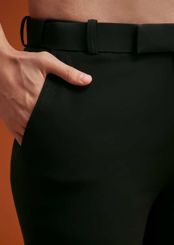 Black Indo Western With Brass Brooch Detailing Black Indo Western With Brass Brooch Detailing