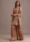 Purple Mauve Sequins Kurti Sharara Set With Chanderi Banarasi Dupatta