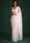 White Organza Saree With Cutdana And Sequin Embroidery