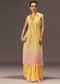 Yellow Ombre Halter Neck Kurta And Palazzo Set