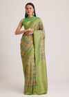 Parrot Green Silk Woven Work Saree