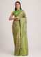 Parrot Green Silk Woven Work Saree