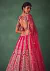 Raw Silk Red Bridal Lehenga With Embroidered Blouse And Scallop Dupatta