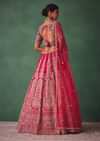 Raw Silk Red Bridal Lehenga With Embroidered Blouse And Scallop Dupatta