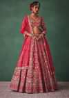 Red Bridal Lehenga With Zardosi And Cutdana Work