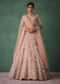 Baby Pink Jaal Work Lehenga With Sweetheart Neck Blouse And Embroidered Dupatta