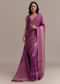 Purple Tissue Silk Saree With Butti Work And Chanderi Zari Woven Border