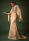 Golden Chiffon Silk Jacquard Kaftan